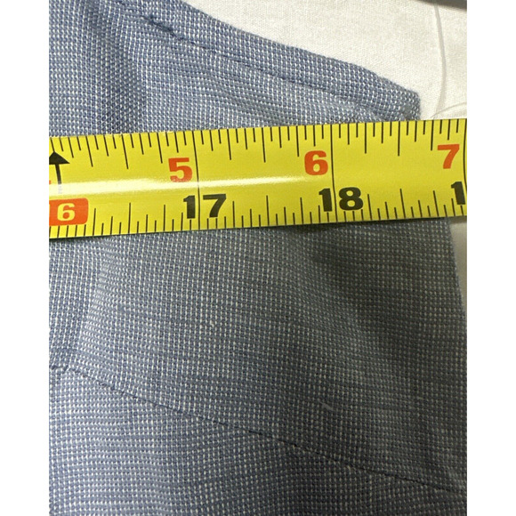 Ellen Tracy Women Size Medium Sleeveless Gold Zipper Front Tunic Chambray Linen - Picture 10 of 11